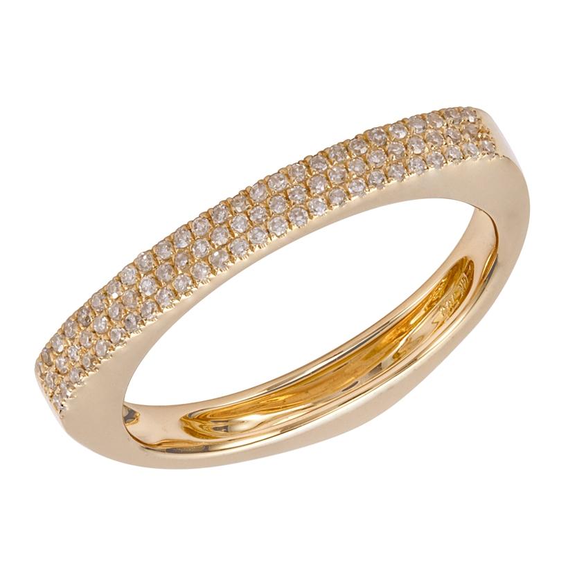 0.19 Ctw Diamond 14k Yellow Gold Round Shape Womens Diamond Ring