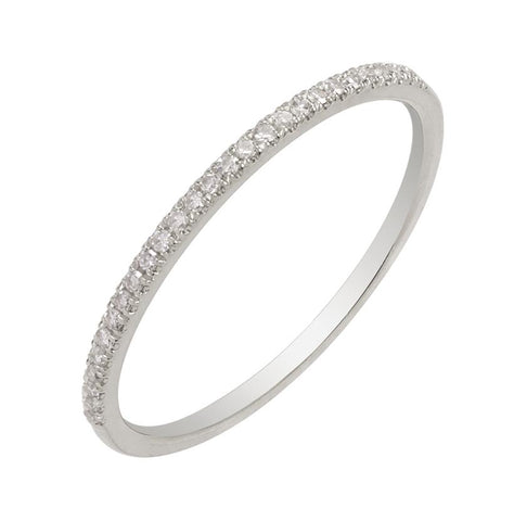 0.09 Ctw Diamond 14k White Gold Round Shape Womens Diamond Ring