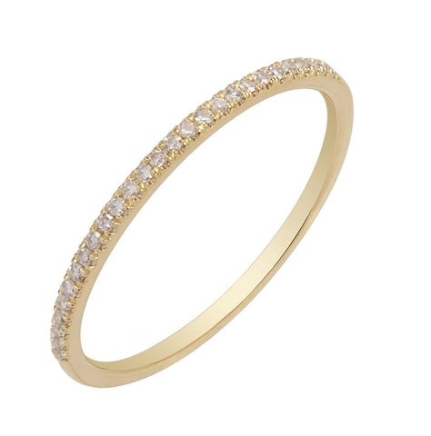 0.09 Ctw Diamond 14k Yellow Gold Round Shape Womens Diamond Ring