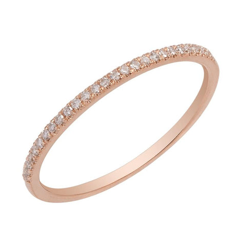 0.07 Ctw Diamond 14k Rose Gold Round Shape Womens Diamond Ring