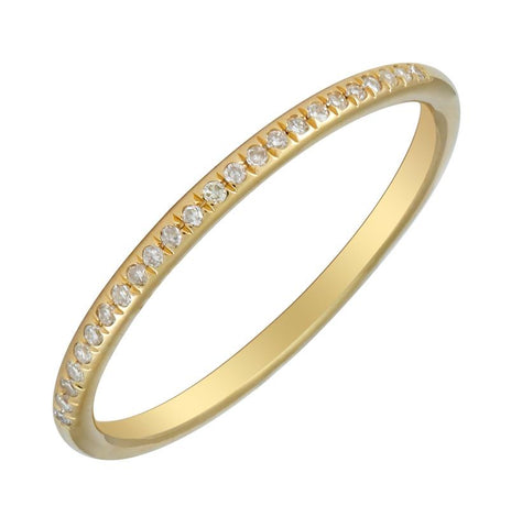 0.07 Ctw Diamond 14k Yellow Gold Round Shape Womens Diamond Ring