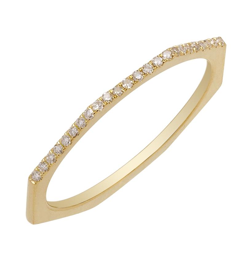 0.08 Ctw Diamond 14k Yellow Gold Round Shape Womens Diamond Ring