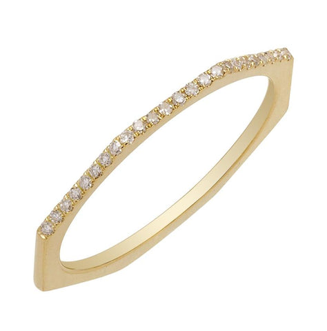 0.08 Ctw Diamond 14k Yellow Gold Round Shape Womens Diamond Ring