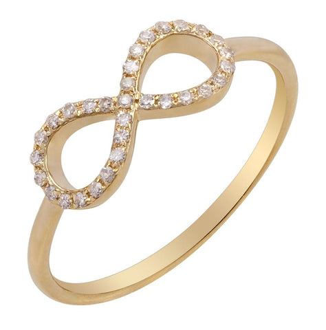 0.1 Ctw Diamond 14k Yellow Gold Round Shape Womens Diamond Ring