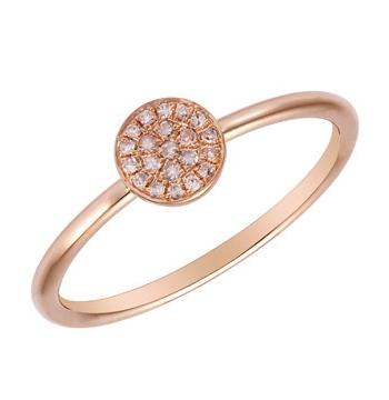 0.07 Ctw Diamond 14k Rose Gold Round Shape Womens Diamond Ring