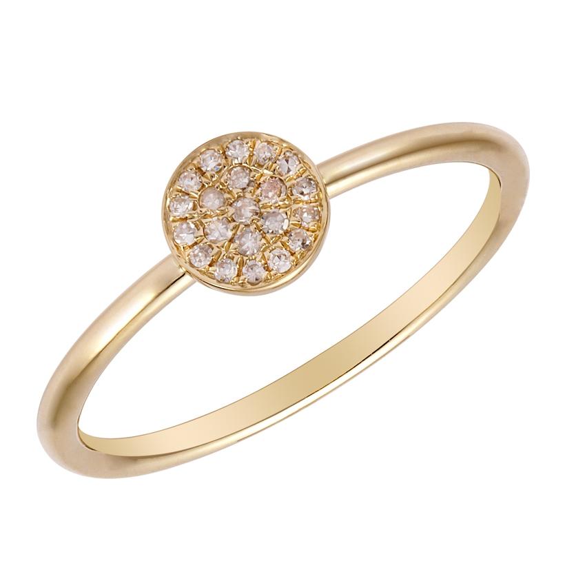 0.07 Ctw Diamond 14k Yellow Gold Round Shape Womens Diamond Ring