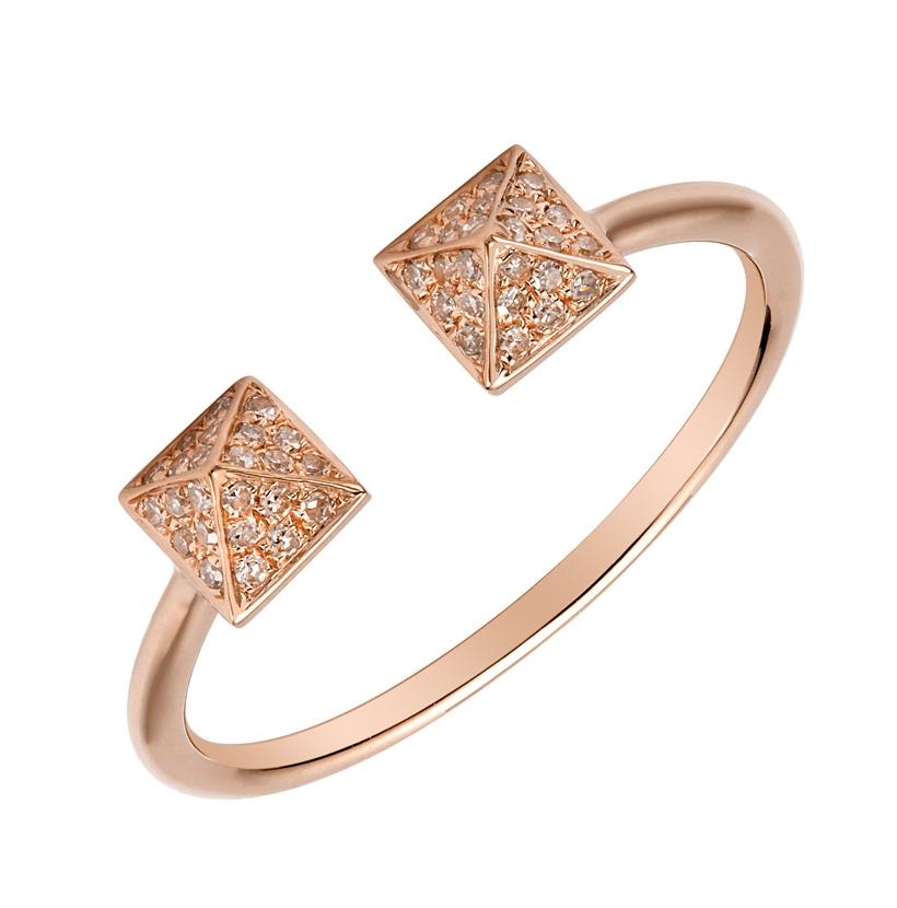 0.11 Ctw Diamond 14k Rose Gold Round Shape Womens Diamond Ring