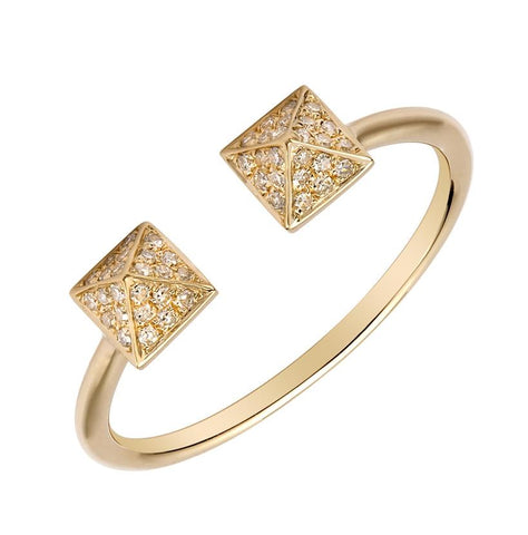 0.11 Ctw Diamond 14k Yellow Gold Round Shape Womens Diamond Ring