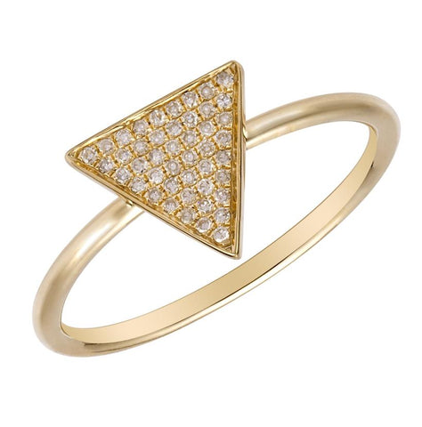 0.09 Ctw Diamond 14k Yellow Gold Round Shape Womens Diamond Ring