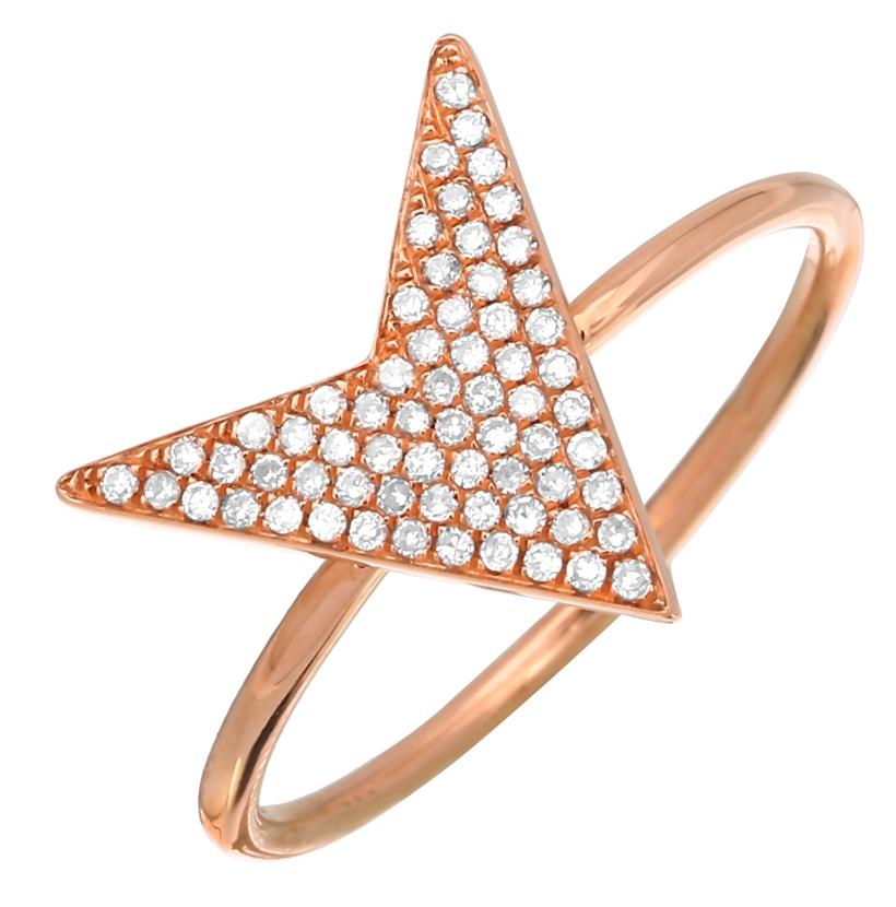 0.19 Ctw Diamond 14k Rose Gold Round Shape Womens Diamond Ring
