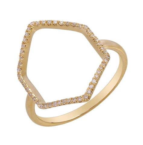 0.13 Ctw Diamond 14k Yellow Gold Round Shape Womens Diamond Ring