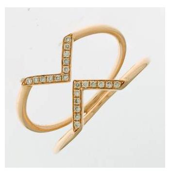 0.12 Ctw Diamond 14k Rose Gold Round Shape Womens Diamond Ring