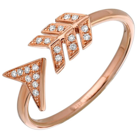 0.07 Ctw Diamond 14k Rose Gold Round Shape Womens Diamond Ring