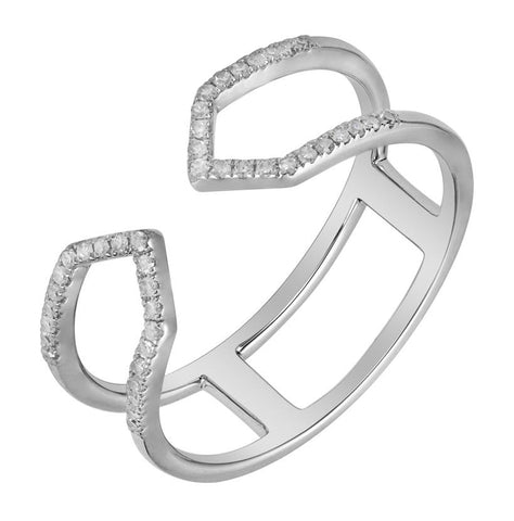 0.12 Ctw Diamond 14k White Gold Round Shape Womens Diamond Ring