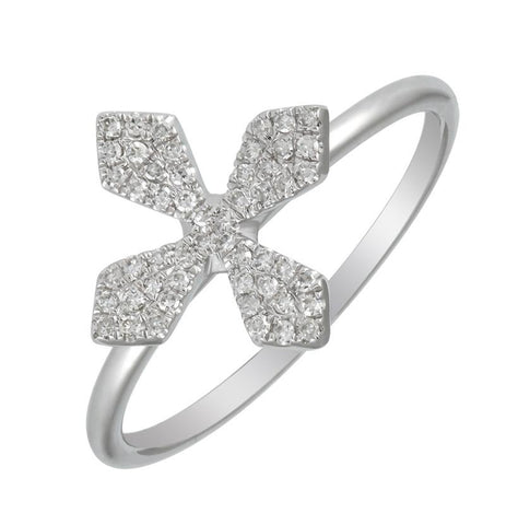 0.13 Ctw Diamond 14k White Gold Round Shape Womens Diamond Ring