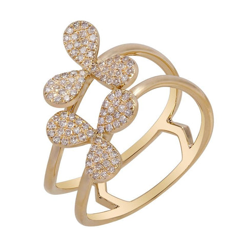 0.25 Ctw Diamond 14k Yellow Gold Round Shape Womens Diamond Ring