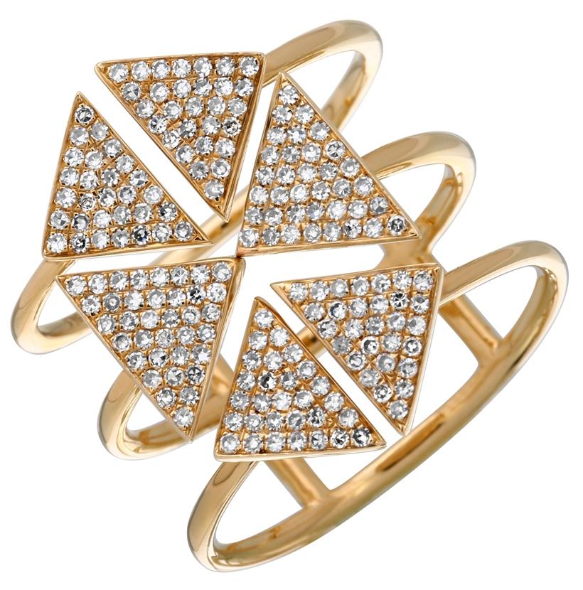 0.41 Ctw Diamond 14k Yellow Gold Round Shape Womens Diamond Ring