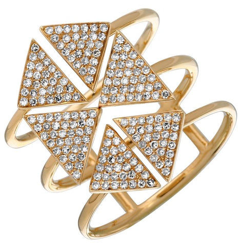 0.41 Ctw Diamond 14k Yellow Gold Round Shape Womens Diamond Ring