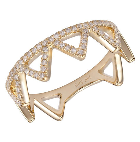 0.19 Ctw Diamond 14k Yellow Gold Round Shape Womens Diamond Ring
