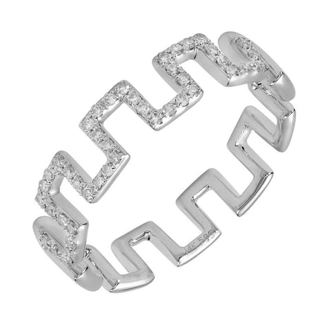 0.14 Ctw Diamond 14k White Gold Round Shape Womens Diamond Ring