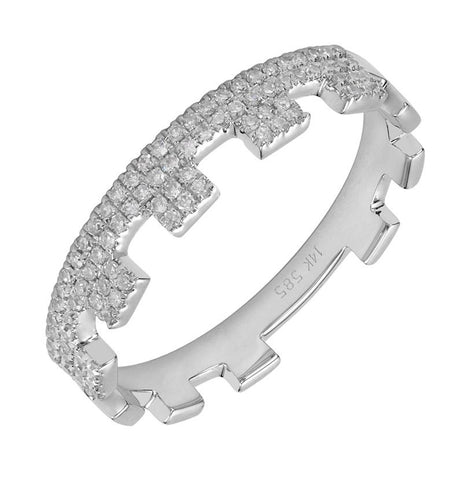 0.21 Ctw Diamond 14k White Gold Round Shape Womens Diamond Ring