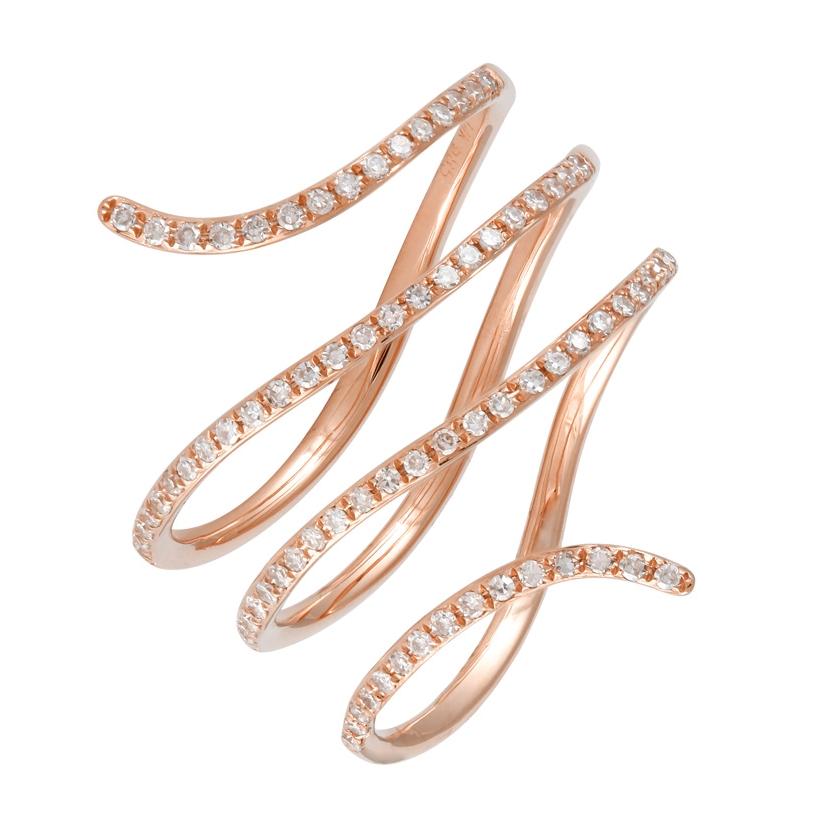 0.25 Ctw Diamond 14k Rose Gold Round Shape Womens Diamond Ring