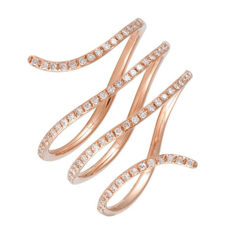 0.25 Ctw Diamond 14k Rose Gold Round Shape Womens Diamond Ring