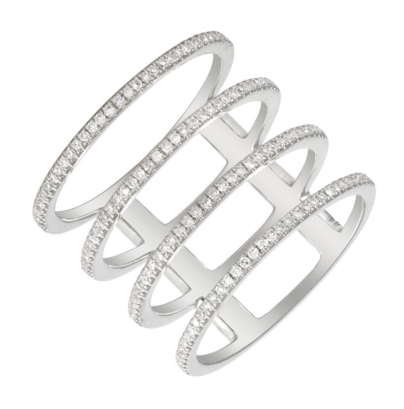 0.36 Ctw Diamond 14k White Gold Round Shape Womens Diamond Ring