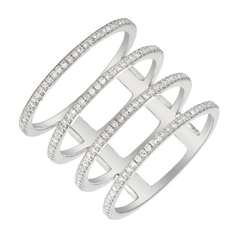 0.36 Ctw Diamond 14k White Gold Round Shape Womens Diamond Ring