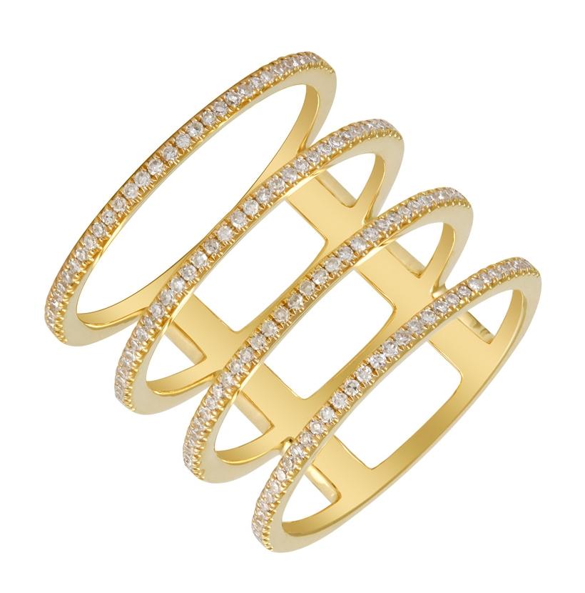 0.39 Ctw Diamond 14k Yellow Gold Round Shape Womens Diamond Ring