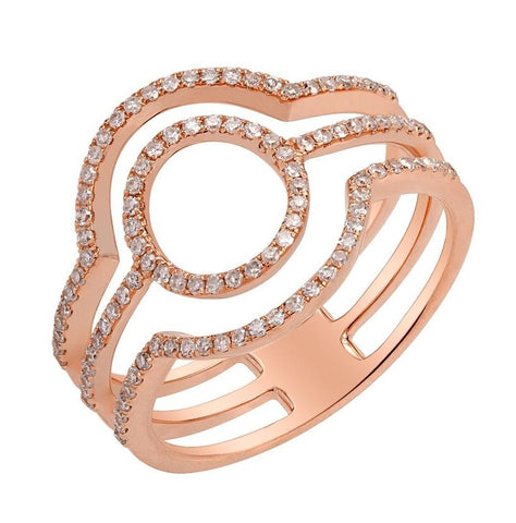 0.35 Ctw Diamond 14k Rose Gold Round Shape Womens Diamond Ring