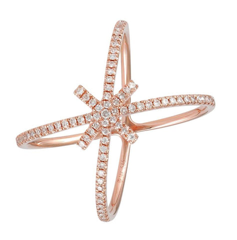 0.24 Ctw Diamond 14k Rose Gold Round Shape Womens Diamond Ring