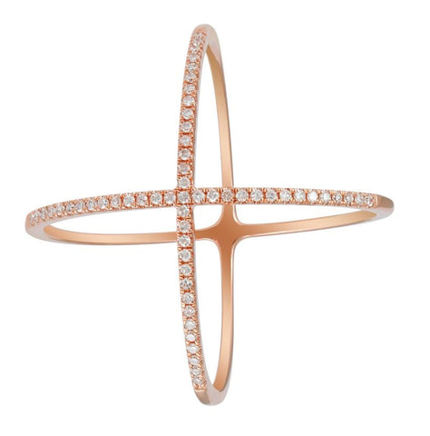 0.18 Ctw Diamond 14k Rose Gold Round Shape Womens Diamond Ring