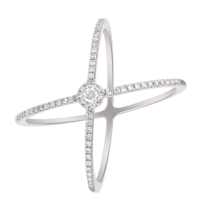 0.21 Ctw Diamond 14k White Gold Round Shape Womens Diamond Ring