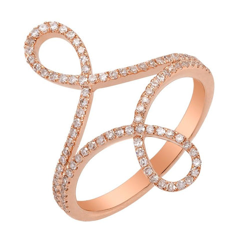 0.31 Ctw Diamond 14k Rose Gold Round Shape Womens Diamond Ring