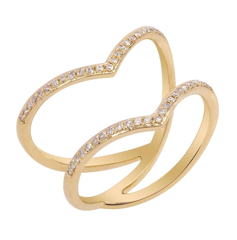 0.16 Ctw Diamond 14k Yellow Gold Round Shape Womens Diamond Ring