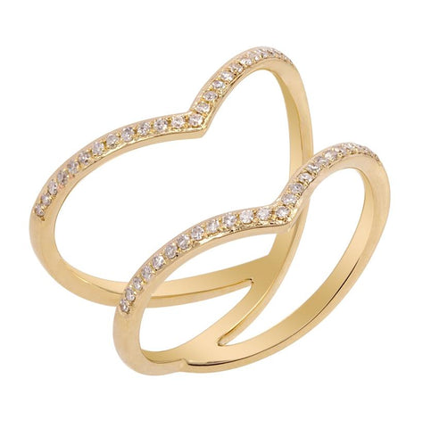 0.16 Ctw Diamond 14k Yellow Gold Round Shape Womens Diamond Ring