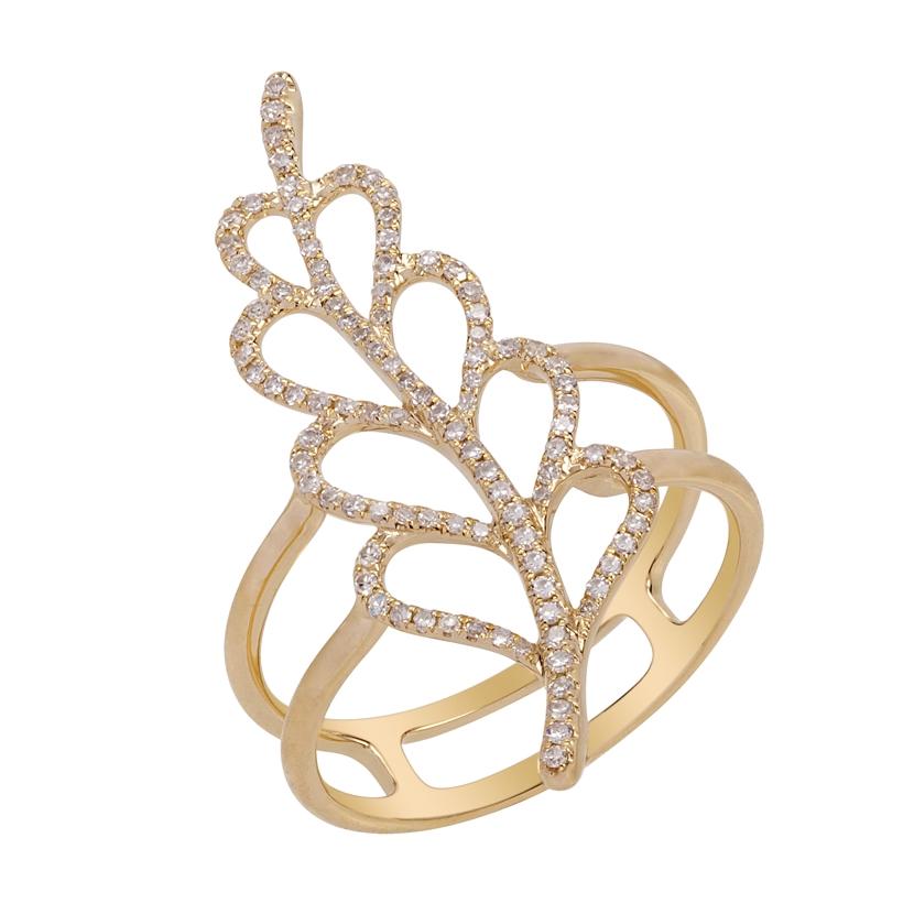 0.29 Ctw Diamond 14k Yellow Gold Round Shape Womens Diamond Ring