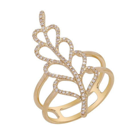 0.29 Ctw Diamond 14k Yellow Gold Round Shape Womens Diamond Ring
