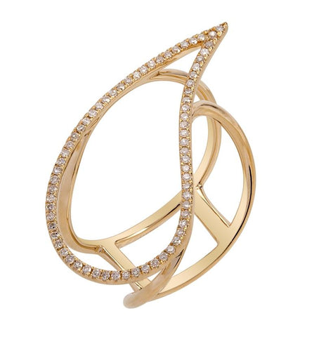 0.19 Ctw Diamond 14k Yellow Gold Round Shape Womens Diamond Ring