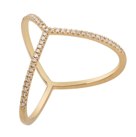 0.13 Ctw Diamond 14k Yellow Gold Round Shape Womens Diamond Ring