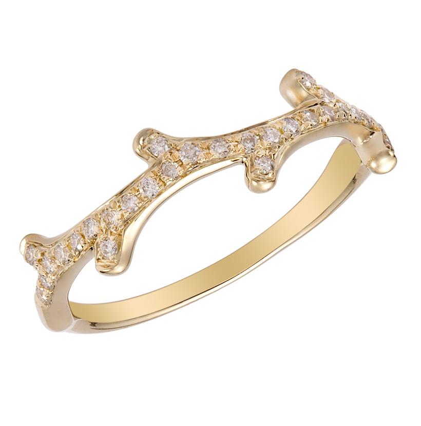 0.17 Ctw Diamond 14k Yellow Gold Round Shape Womens Diamond Ring