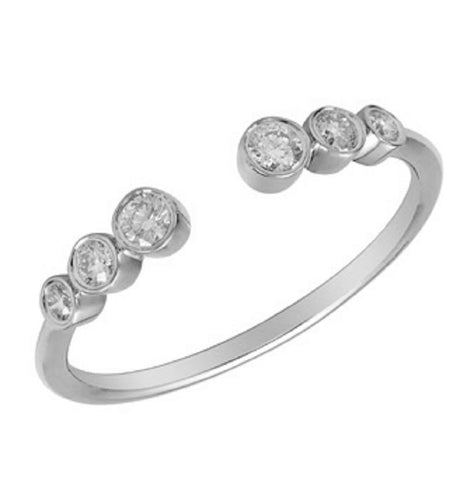 0.18 Ctw Diamond 14k White Gold Round Shape Womens Diamond Ring