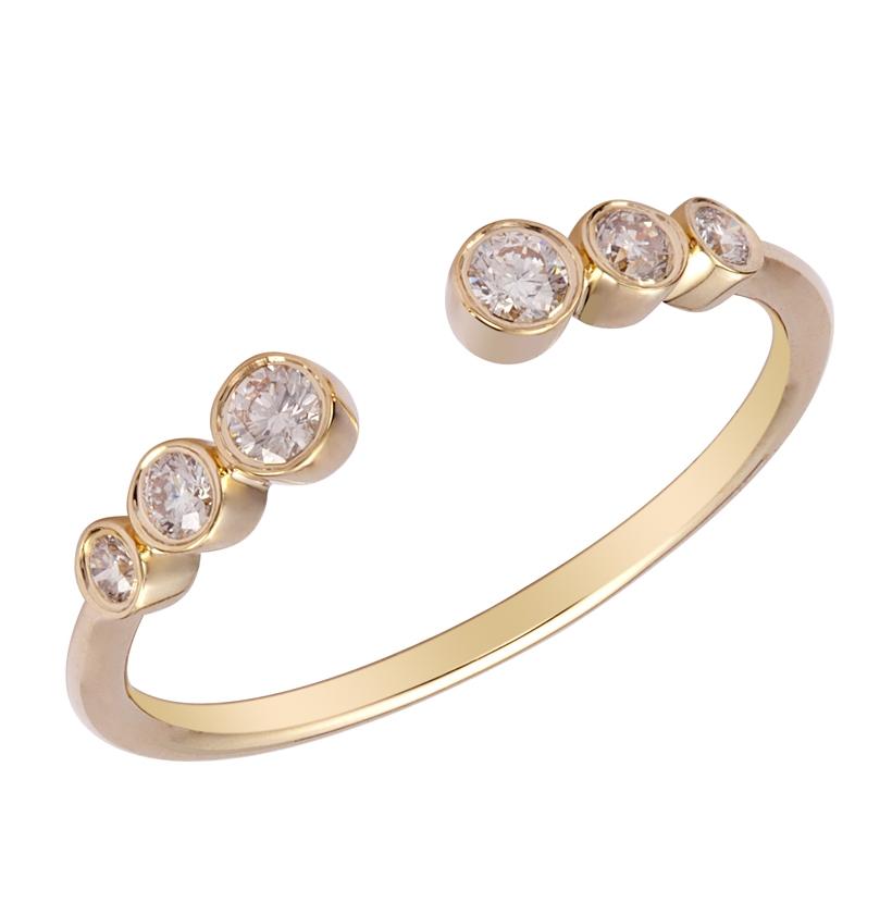 0.19 Ctw Diamond 14k Yellow Gold Round Shape Womens Diamond Ring