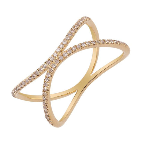 0.18 Ctw Diamond 14k Yellow Gold Round Shape Womens Diamond Ring