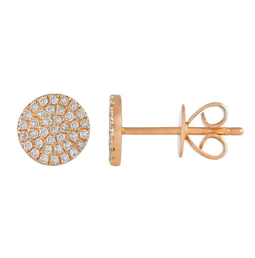 0.2 Ctw Diamond 14k Rose Gold Round Shape Womens Diamond Earrings