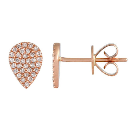 0.16 Ctw Diamond 14k Rose Gold Round Shape Womens Diamond Earrings