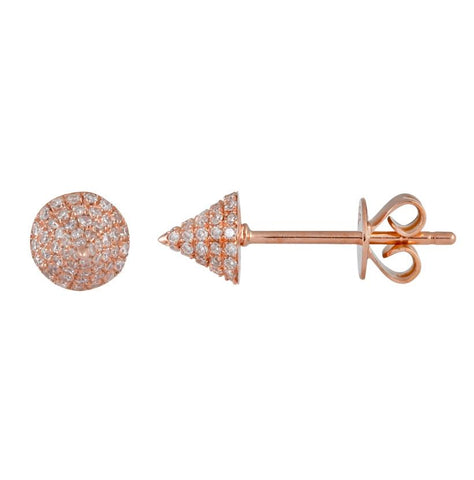 0.2 Ctw Diamond 14k Rose Gold Round Shape Womens Diamond Earrings