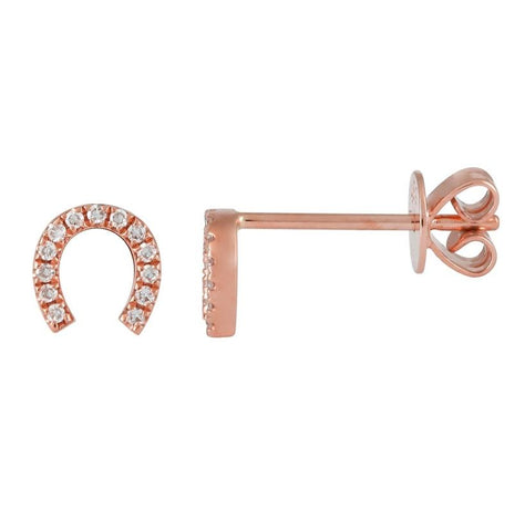 0.06 Ctw Diamond 14k Rose Gold Round Shape Womens Diamond Earrings