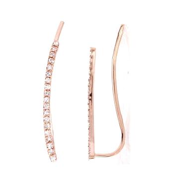 0.12 Ctw Diamond 18k Rose Gold Round Shape Womens Diamond Earrings